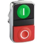 Schneider Automation - tête bouton-poussoir double touche - Ø 22 - vert + rouge - E - S - IP66