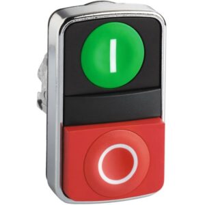 Schneider Automation - tête bouton-poussoir double touche - Ø 22 - vert + rouge - E - S - IP66