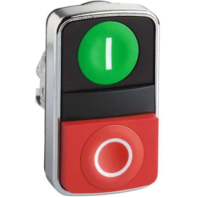 Schneider Automation - tête bouton-poussoir double touche - Ø 22 - vert + rouge - E - S - IP66 Schneider Automation - tête bouton-poussoir double touche - Ø 22 - vert + rouge - E - S - IP66