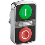 Schneider Automation - tête bouton-poussoir double touche - Ø 22 - vert + rouge - E - S - IP66