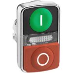 Schneider Automation - tête bouton-poussoir double touche - Ø 22 - vert + rouge - E - S - IP66