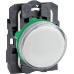 Schneider Automation - voyant rond Ø 22 - IP 65 - blanc - douille BA 9s - 250 V - bornes - XB5AV61