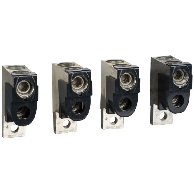 Schneider Distribution - 4 bornes (Al) pour 2 câbles 50-120mm² +séparateur de phases pour Compact NSX100- - LV429219 Schneider Distribution - 4 bornes (Al) pour 2 câbles 50-120mm² +séparateur de phases pour Compact NSX100- - LV429219