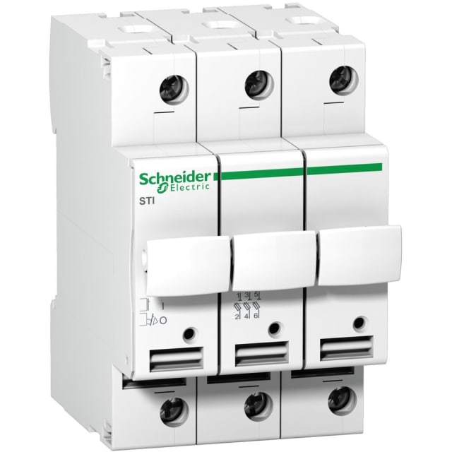Schneider Distribution - Acti 9 - fusible-sectionneur STI - 3 pôles - 25 A - pour fusible 10 Schneider Distribution - Acti 9 - fusible-sectionneur STI - 3 pôles - 25 A - pour fusible 10
