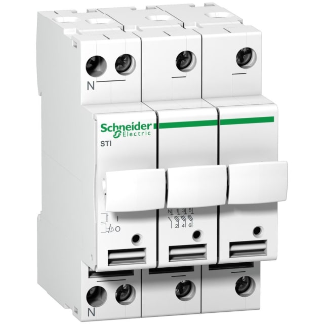 Schneider Distribution - Acti 9 - fusible-sectionneur STI - 3 pôles + N - 25 A - pour fusible 10 Schneider Distribution - Acti 9 - fusible-sectionneur STI - 3 pôles + N - 25 A - pour fusible 10