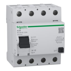 Schneider Distribution - Acti9 RCCB-ID 4P 125A 300mA A RCCB - A9R24492
