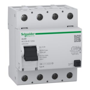 Schneider Distribution - Acti9 RCCB-ID 4P 125A 300mA B RCCB - A9R44492