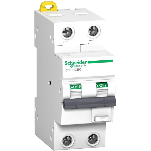 Schneider Distribution - Acti9 iC60 RCBO - 2P - 10 A - C Curve - 10000A/15kA - 30 mA - A type - A9D17210 Schneider Distribution - Acti9 iC60 RCBO - 2P - 10 A - C Curve - 10000A/15kA - 30 mA - A type - A9D17210