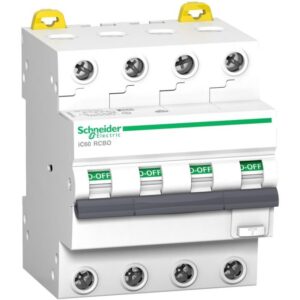 Schneider Distribution - Acti9 iC60 RCBO - 4P - 32 A - C Curve - 6000A/6kA - 300 mA - A type - A9D52432