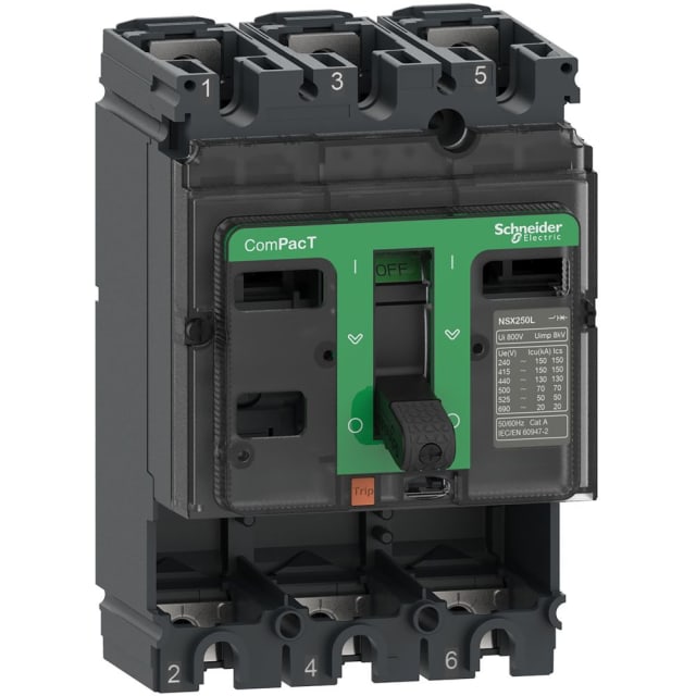 Schneider Distribution - Basic Frame ComPacT NSX160F 3P Icu=36kA 380/415Vca - C16F3 Schneider Distribution - Basic Frame ComPacT NSX160F 3P Icu=36kA 380/415Vca - C16F3