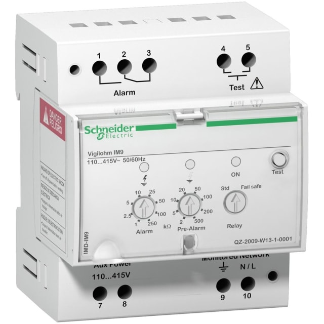 Schneider Distribution - Contrôleur d'isolement du réseau EM9 - à sécurité positive - 220..240V - IMD-IM9 Schneider Distribution - Contrôleur d'isolement du réseau EM9 - à sécurité positive - 220..240V - IMD-IM9