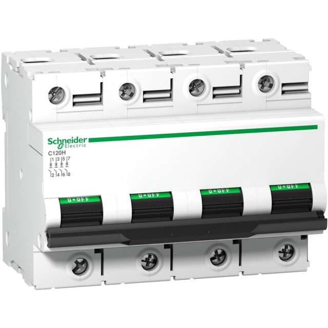 Schneider Distribution - Disjoncteur modulaire C120H 4P 125A courbe C 15kA - A9N18481 Schneider Distribution - Disjoncteur modulaire C120H 4P 125A courbe C 15kA - A9N18481