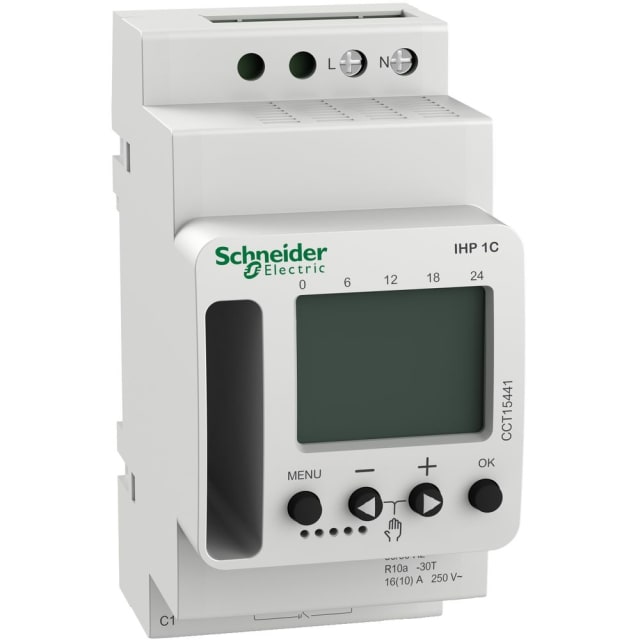 Schneider Distribution - Interrupteur horaire programmable IHP 1 canal - CCT15441 Schneider Distribution - Interrupteur horaire programmable IHP 1 canal - CCT15441