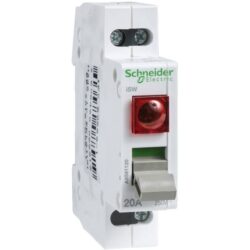 Schneider Distribution - Interrupteur iSW 2P 20A voyant rouge - A9S61220