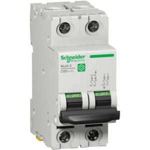 Schneider Distribution - Multi 9 - C60H-DC - disjoncteur - 2P - 10 A - Courbe C - 500V-DC - 10 kA - M9U21210