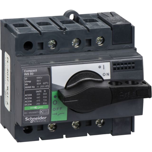 Schneider Distribution - interrupteur-sectionneur - Interpact INS80 - 3P - 80 A - 28904 Schneider Distribution - interrupteur-sectionneur - Interpact INS80 - 3P - 80 A - 28904