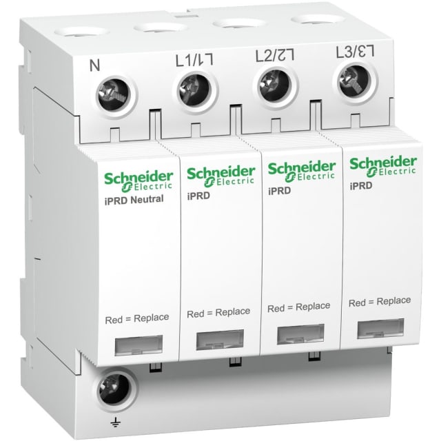 Schneider Distribution Acti9 iPRD Parafoudre 3P+N Parafoudre modulaire 3P+N 350V iPRD40 A9L40600 avec bornes N L1 L2 L3
