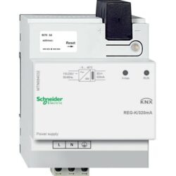 Alimentation bus KNX 320 mA sur rail DIN, configuration visible