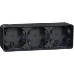 Schneider Residential - Mureva Styl - Boîte 3 postes horizontale - saillie - IP55 - IK08 - gris - MUR37713