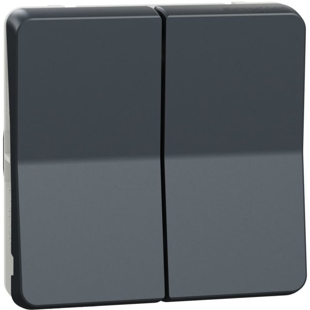 Schneider Residential - Mureva Styl - Double va et vient - composable - IP55 -IK08-connexion auto - gris - MUR35019 Schneider Residential - Mureva Styl - Double va et vient - composable - IP55 -IK08-connexion auto - gris - MUR35019