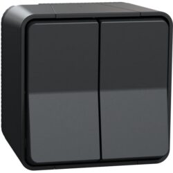 Schneider Residential - Mureva Styl - Double va et vient - saillie - IP55 - IK08 - connexion auto - gris - MUR35022