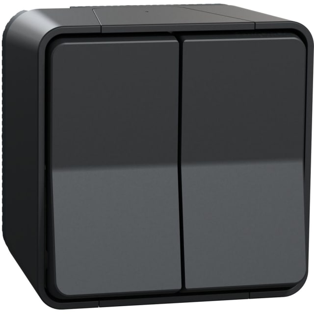 Schneider Residential - Mureva Styl - Double va et vient - saillie - IP55 - IK08 - connexion auto - gris - MUR35022 Schneider Residential - Mureva Styl - Double va et vient - saillie - IP55 - IK08 - connexion auto - gris - MUR35022
