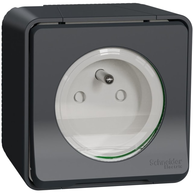 Schneider Residential - Mureva Styl - Prise de courant 2P+T à vis - saillie - IP55 - IK08 - gris - MUR36030 Schneider Residential - Mureva Styl - Prise de courant 2P+T à vis - saillie - IP55 - IK08 - gris - MUR36030