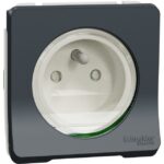 Schneider Residential - Mureva Styl - Prise de courant 2P+T - composable -IP55-IK08 - connex auto - gris - MUR36133