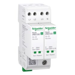 Parafoudre modulaire 3P N 40 kA avec bornes L1 L2 L3 N et indicateur de protection