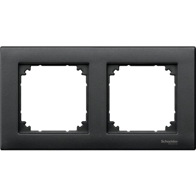 Plaque double anthracite Schneider Residential Merten System M Plaque double anthracite M Plan pour deux postes carrés