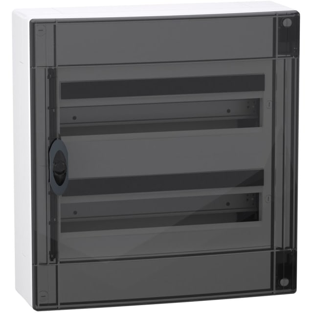 Schneider Residential - PrismaSeT XS - coffret en saillie - 2 rangées - 18M - porte transparente - blanc - LVSXM218 Schneider Residential - PrismaSeT XS - coffret en saillie - 2 rangées - 18M - porte transparente - blanc - LVSXM218