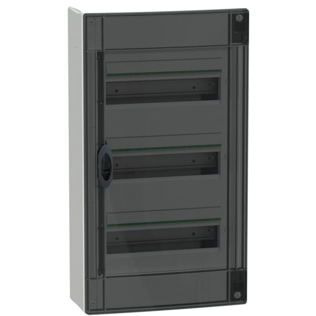 Schneider Residential - PrismaSeT XS - coffret en saillie - 3 rangées - 13M -porte transparente - blanc - LVSXM313 Schneider Residential - PrismaSeT XS - coffret en saillie - 3 rangées - 13M -porte transparente - blanc - LVSXM313