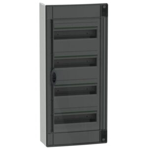 Schneider Residential - PrismaSeT XS - coffret en saillie - 4 rangées - 13M -porte transparente - blanc - LVSXM413