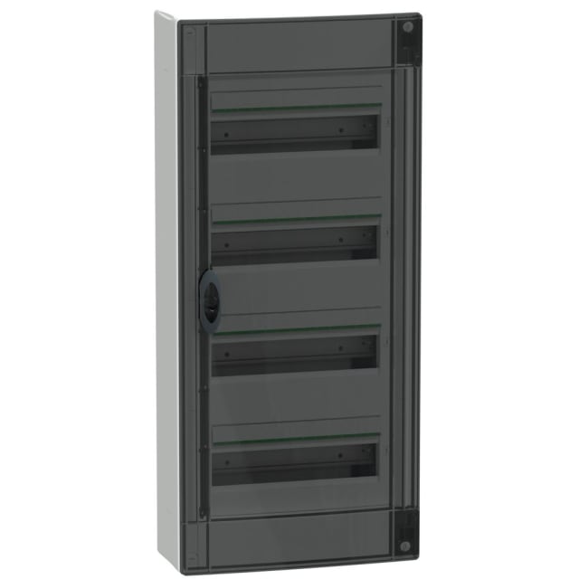 Schneider Residential - PrismaSeT XS - coffret en saillie - 4 rangées - 13M -porte transparente - blanc - LVSXM413 Schneider Residential - PrismaSeT XS - coffret en saillie - 4 rangées - 13M -porte transparente - blanc - LVSXM413