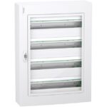 Schneider Residential - PrismaSeT XS - coffret en saillie - 4 rangées - 24M - porte transparente - blanc - LVSXM424