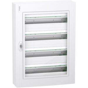 Schneider Residential - PrismaSeT XS - coffret en saillie - 4 rangées - 24M - porte transparente - blanc - LVSXM424