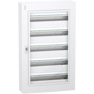 Schneider Residential - PrismaSeT XS - coffret en saillie - 5 rangées - 24M - porte transparente - blanc - LVSXM524