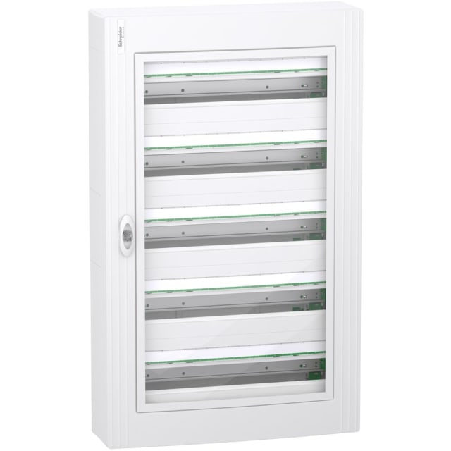 Schneider Residential - PrismaSeT XS - coffret en saillie - 5 rangées - 24M - porte transparente - blanc - LVSXM524 Schneider Residential - PrismaSeT XS - coffret en saillie - 5 rangées - 24M - porte transparente - blanc - LVSXM524
