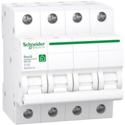 Schneider Residential - RESI9 disjoncteur 4P 10A C 3kA - R9F64410