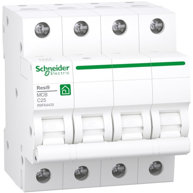 Schneider Residential - Resi9 XB disjoncteur miniature 4P 25A 3kA - R9F64425 Schneider Residential - Resi9 XB disjoncteur miniature 4P 25A 3kA - R9F64425