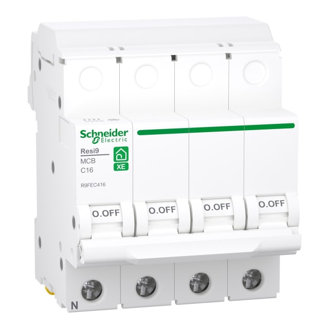 Schneider Residential - Resi9 XE - 3PN - 16A - C - 3000A - 400V - R9FEC416 Schneider Residential - Resi9 XE - 3PN - 16A - C - 3000A - 400V - R9FEC416