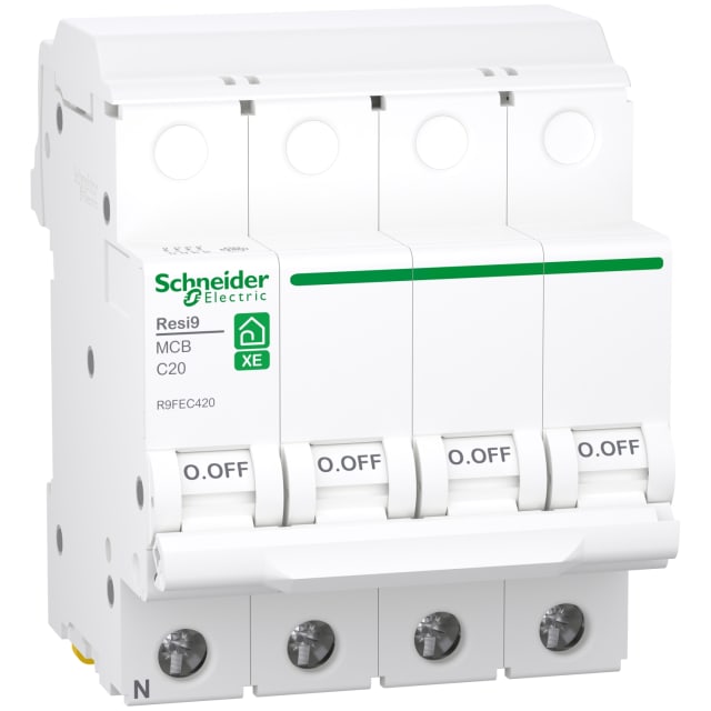 Schneider Residential - Resi9 XE - 3PN - 20A - C - 3000A - 400V - R9FEC420 Schneider Residential - Resi9 XE - 3PN - 20A - C - 3000A - 400V - R9FEC420