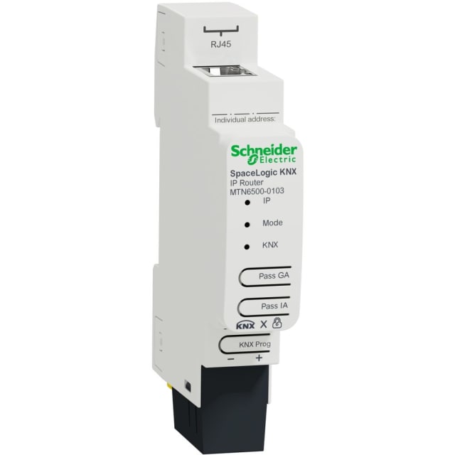 Schneider Residential - Router IP KNX SpaceLogic pour rail DIN 1M (18mm) - MTN6500-0103 Schneider Residential - Router IP KNX SpaceLogic pour rail DIN 1M (18mm) - MTN6500-0103