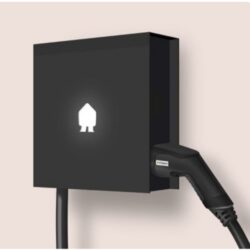 Borne murale noire avec câble T2 intégré et poignée de charge latérale