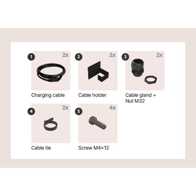 Smappee - EV Dual Base 2x3-phase 32A Type 2 open-ended câble de recharge 5m avec support - EVD-FLOOR-2C5 Smappee - EV Dual Base 2x3-phase 32A Type 2 open-ended câble de recharge 5m avec support - EVD-FLOOR-2C5