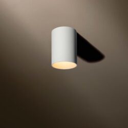 Spot LED plafond saillie blanc cylindrique IP54 lumière chaude 2700K dimmable