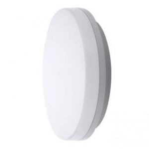 Plafonnier LED rond blanc avec diffuseur opalin et détecteur HF 18W