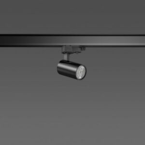 Spot LED noir cylindrique sur rail avec tête orientable 12W 4000K