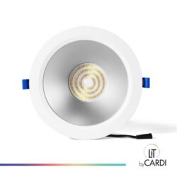 Downlight LED encastré rond blanc CCT 10 à 20W Ø210 mm avec faisceaux de ressorts latéraux