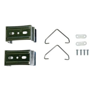 Kit de fixation plafond avec deux supports métalliques, deux agrafes, platines et vis